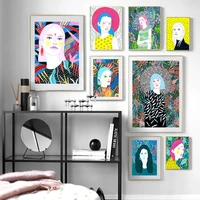 abstract makeup girl fashion personality wall art canvas painting nordic posters and prints wall pictures for living room decor