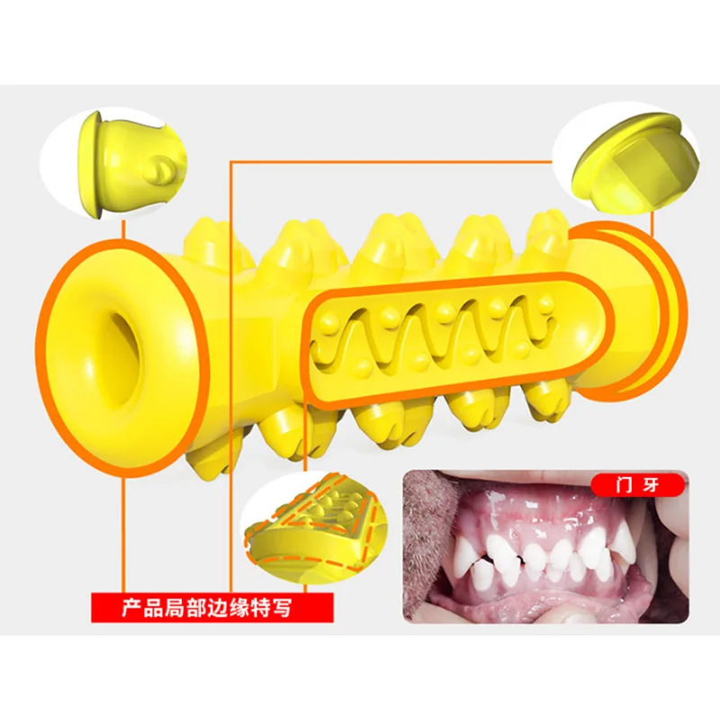 

Pet supplies dog toothbrush Durable dog chew toy stick Soft rubber teeth cleaning point massage toothpaste pet toothbrush molar