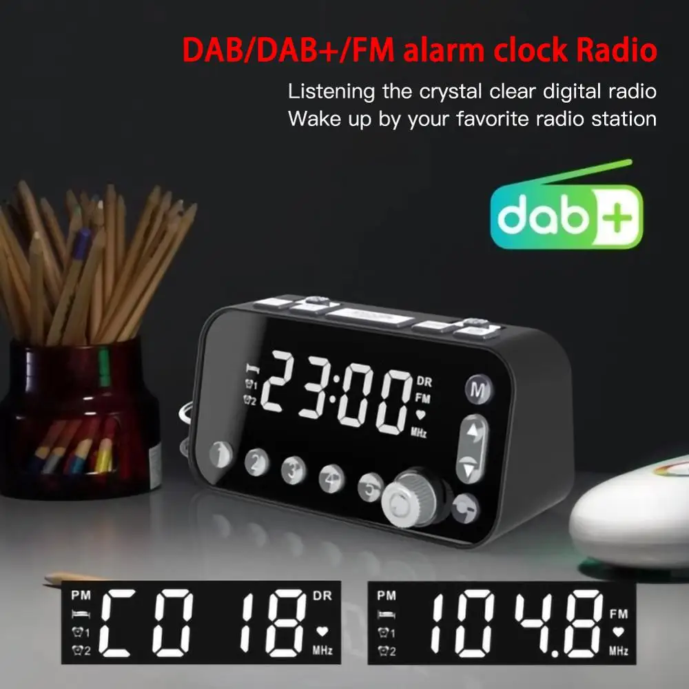 Стерео аудио простое использование DAB/FM-Часы MP3-плеер радио с двойной установкой