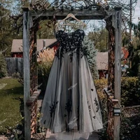 black sweetheart aline wedding dresses pleat lacing up vestidos de noivas abiti da sposa bridal gelinlik plus