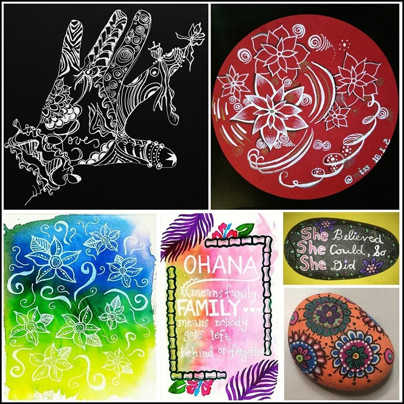 8 видов цветов Премиум 0 мм белый цвет гелевая ручка тонкие наконечники ручки для