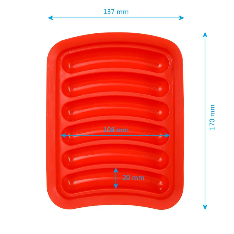 

6 In 1 Sausage Maker Silicone Mold DIY Hot Dog Handmade Ham Sausage Mould Kitchen Making and Refrigerated Hot Dog Tool
