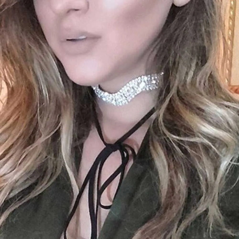 Золотые вечерние черные Колье со стразами для выпускного вечера свадебное