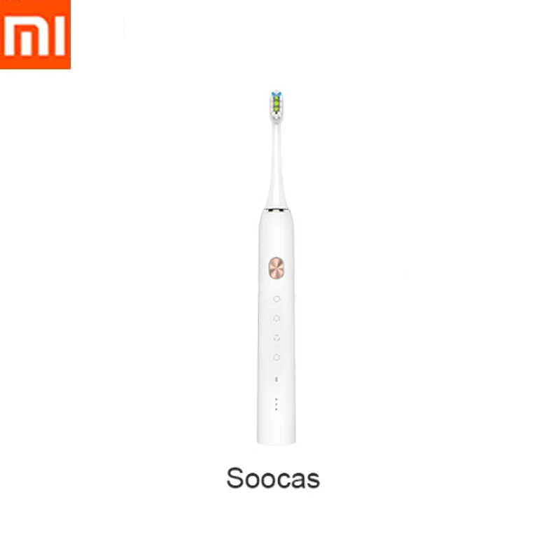White Xiaomi Mijia SOOCAS X3 звуковая зубная щетка электрическая зубная щетка ультразвуковая Автоматическая обновленная USB заряжаемая для взрослых Водонепроницаемая IPX7 - Цвет: White