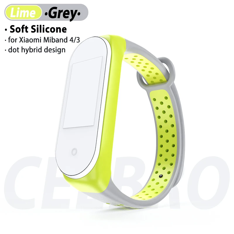 Lime Grey Ремешок на запястье для Xiaomi mi Band 4 браслет mi Band 4 3 ремешок умные аксессуары браслет Correa Pulseira My Band4 цветной - Цвет: Lime Grey