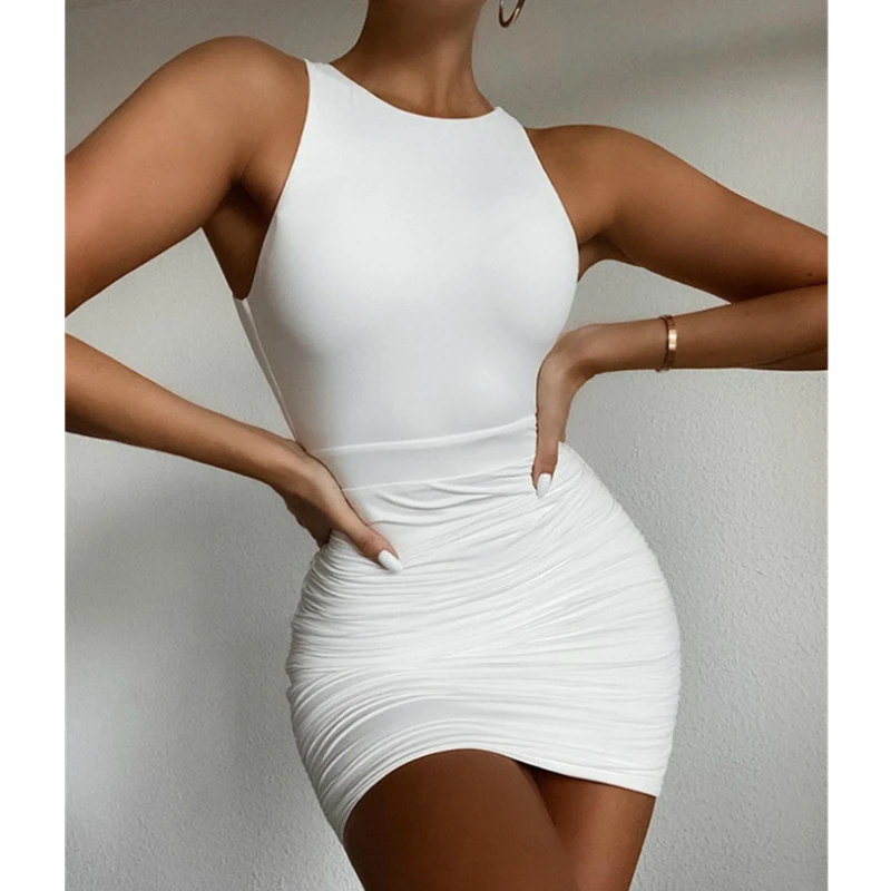 

Женское пикантное летнее облегающее платье с открытой спиной, модные платья без рукавов с открытой спиной, однотонный вечерние ний клубный ...