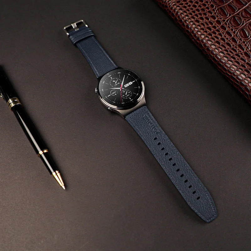 Ремешок кожаный 22 мм для HUAWEI Watch GT 2 Pro GT2 2e Аксессуары Samsung Galaxy 3 45 Gear S3 Amazfit GTR 47 |