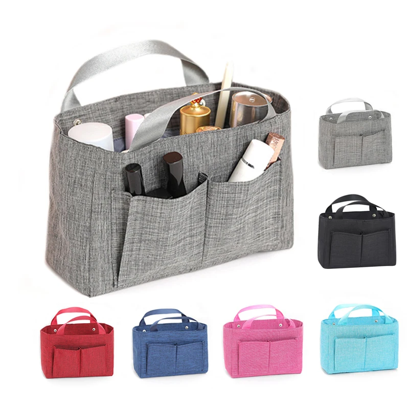 

Make Up Organizer Insert Bag For Handbag Multifunctional Women Tote Oxford Waterproof Travel Inner Purse Portable Cosmetic Bag