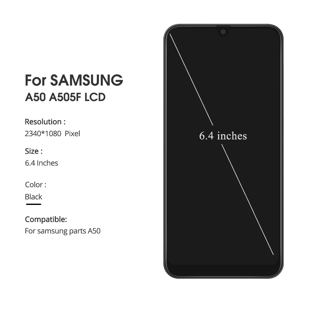 ЖК-дисплей 6 4 ''для Samsung A50 SM-A505FN/DS A505F/DS A505 ЖК-экран для A505G с дигитайзером в