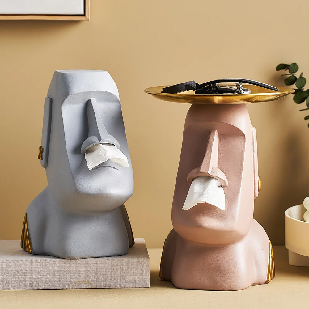 

Abstract Sculpture Art Tissue Box Decoration Tray Storage Box Modern Home Decoration Resin Statue Living Room Decoration Gifts