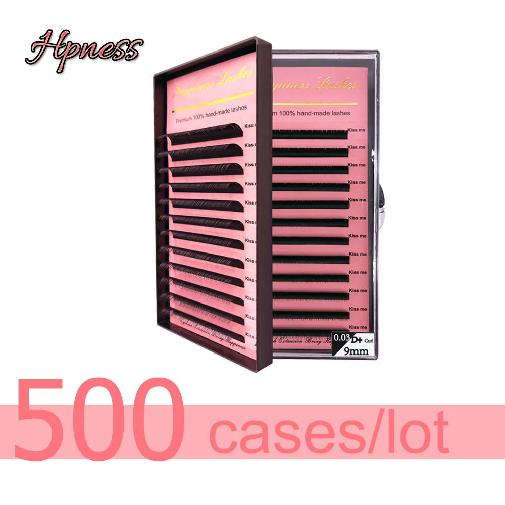 500 чехлов/партия мягкие классические индивидуальные 3D наращивание ресниц Макияж