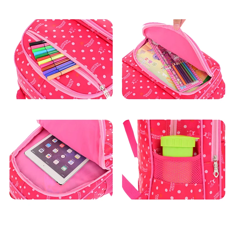 Детские школьные сумки для девочек Детский рюкзак школьный принцессы с бантом в