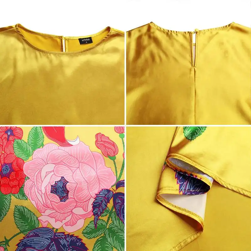 

Summer Spring Asymmetric Dress VONDA 2021 Women Floral Printed 3/4 Sleeve Dress Hem Pleated Baggy Vestidos Femme Loose Sundress