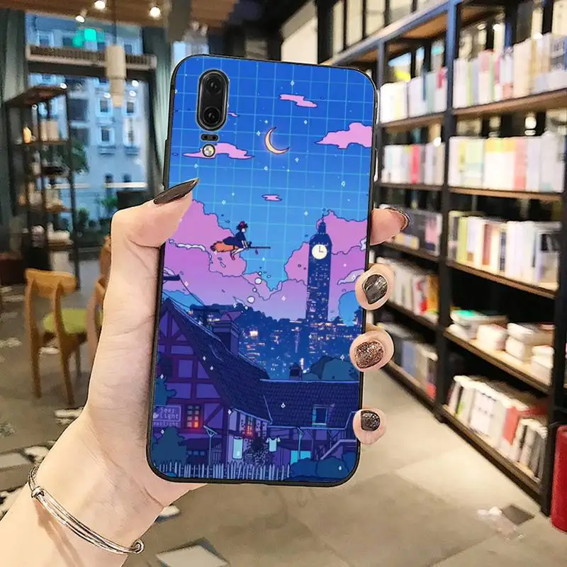 

Japanese Vaporwave Glitch Anime Phone Case For Huawei honor Mate P 10 20 30 40 Pro 10i 9 10 20 8 x Lite