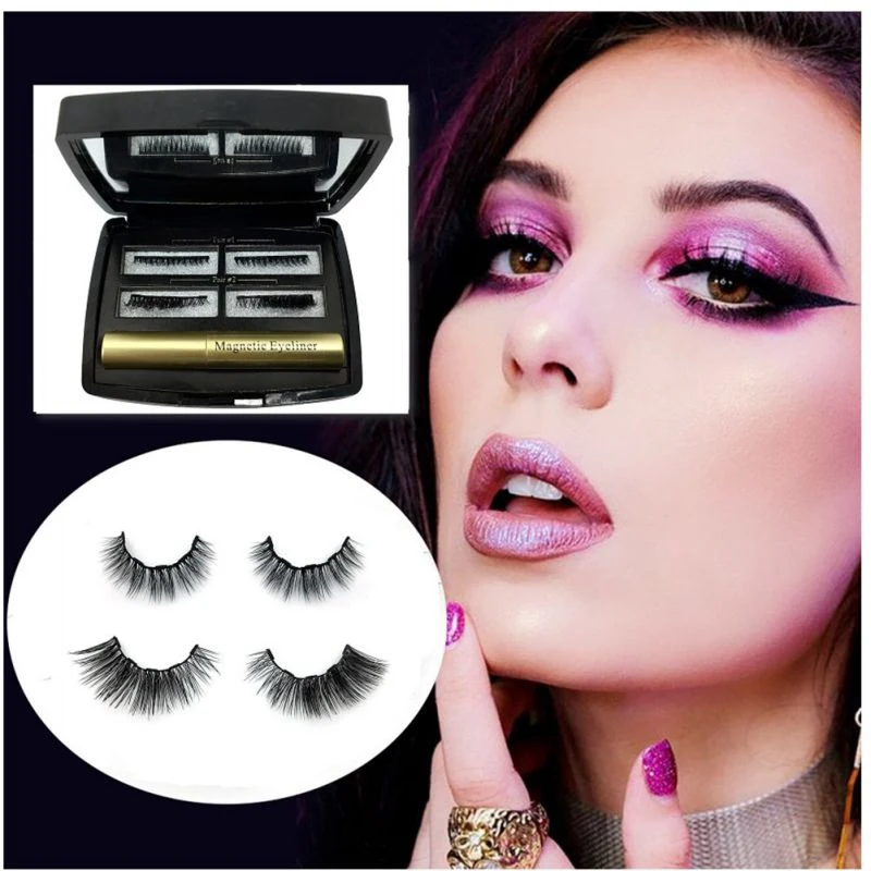 Магнитная подводка для глаз 2 пары магнитов накладные ресницы и магнитная