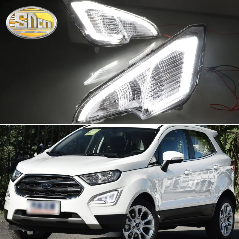 Для Ford EcoSport 2018 2019 светодиодсветодиодный дневные ходовые огни с желтым указателем