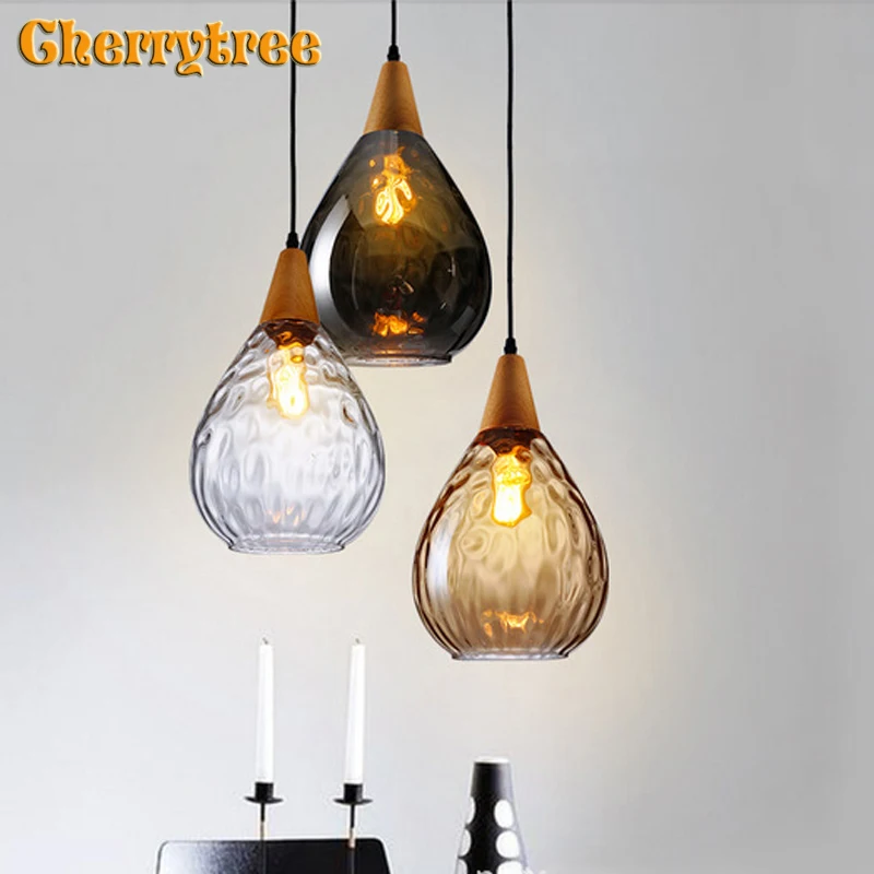 Современный стеклянный подвесной светильник s янтарного цвета для лофта кухни