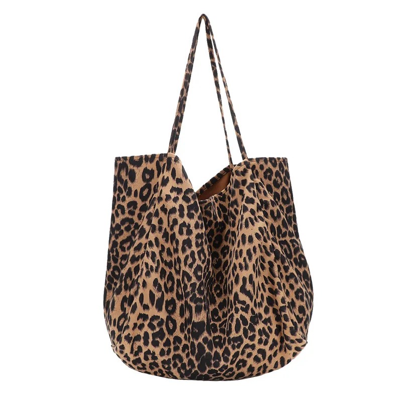 

Womens Leopard Tote Casual Travel Shoulder Purse Bag Large Capacity Handbag College Beach Pack