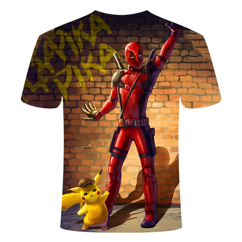 New 3D Movie Detective Pokemon Pikachu T-shirt For Boy/girl Tshirts Fashion Summer Casual Tees Anime Cute Cartoon Clothes