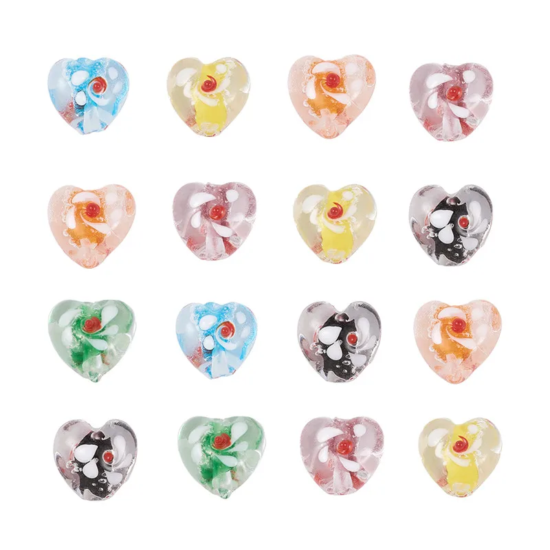 100 шт. разноцветные светящиеся бусины ручной работы в форме сердца для