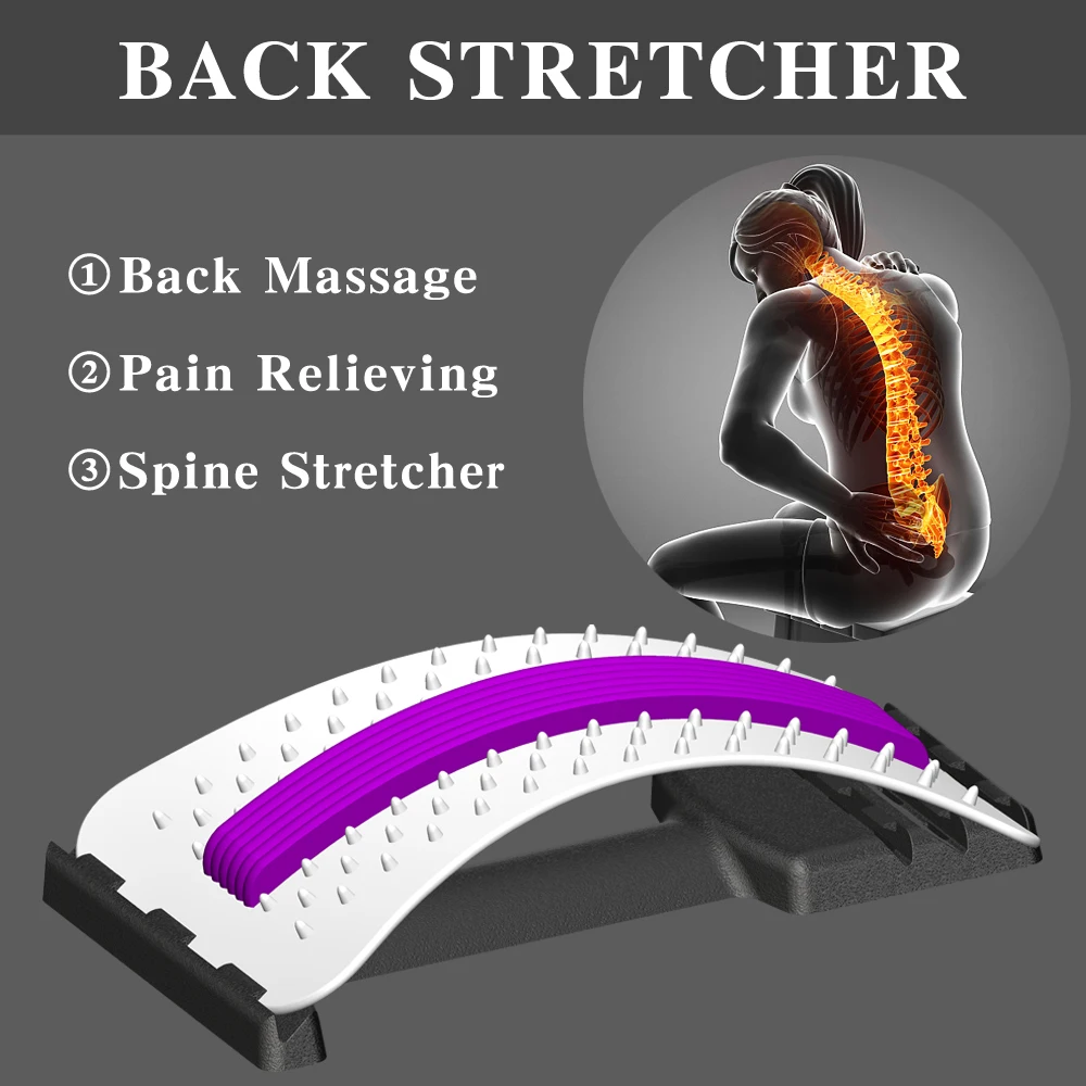 Neck Waist Pain Lumbar Spine Strain Back Stretcher Massager Relief Support Corrector Massage Relaxation Fitness Equipment | Красота и