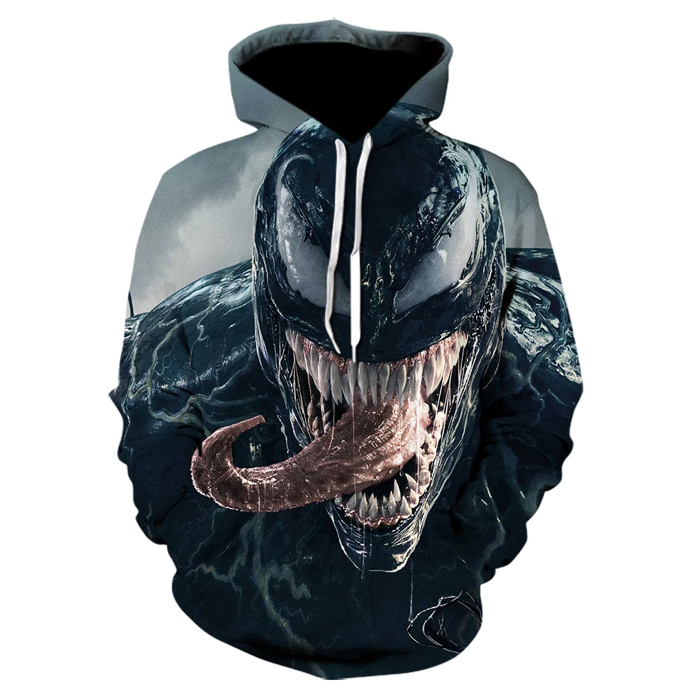 2019 venom Белая Мужская и Женская толстовка с 3D принтом длинным рукавом модная