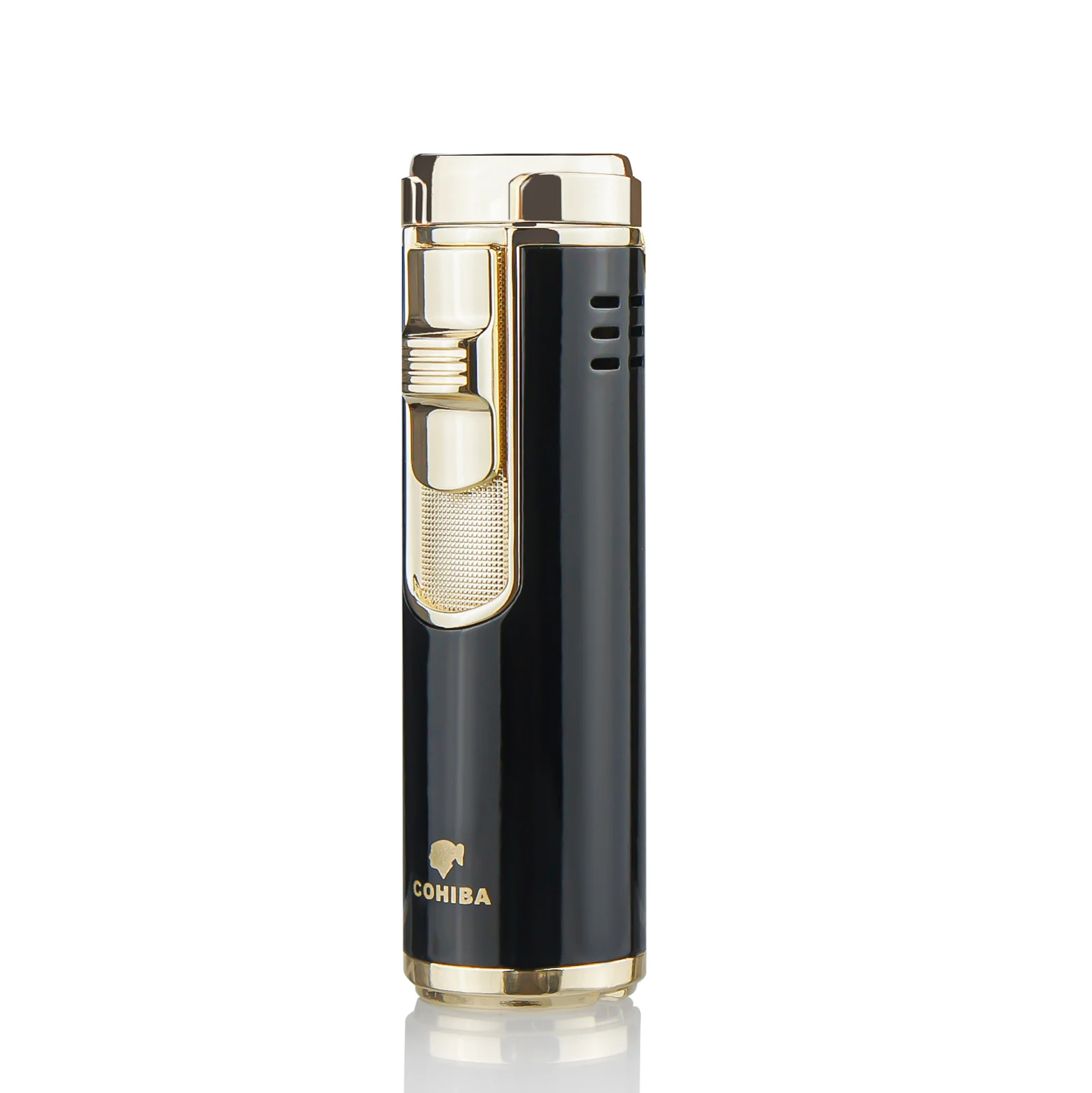 Зажигалка COHIBA для сигар многоразовая газовая зажигалка с дыроколом и синим