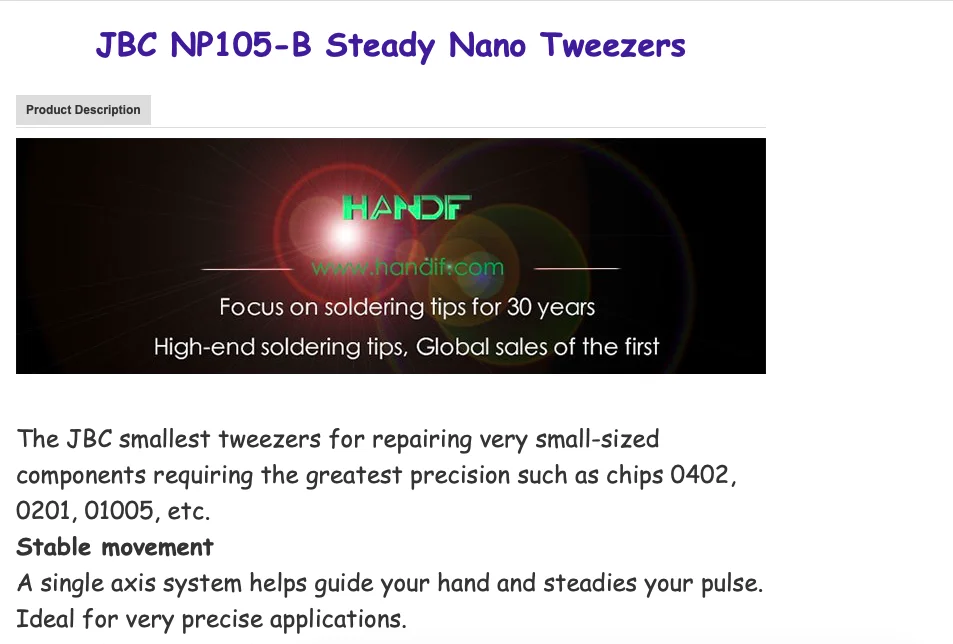 JBC NP105-B устойчивый Nano пинцет