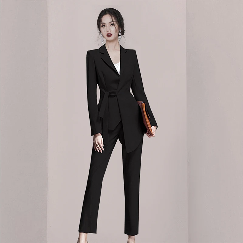 

Women's suits office two piece set pantsuits new arrival elegant long sleeve loose blazer jacket pants women's suits