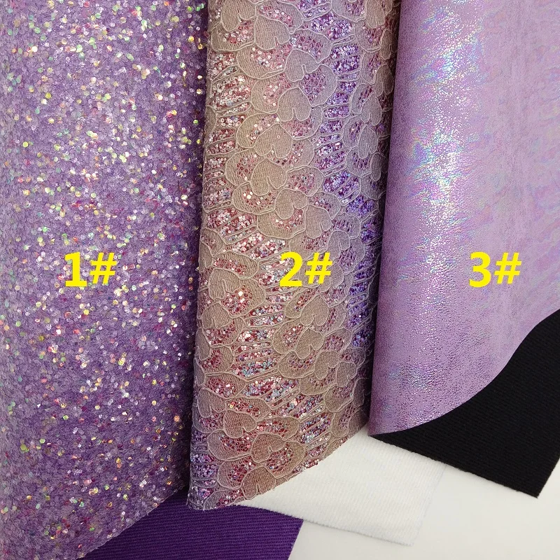 Фиолетовая блестящая ткань кружевная металлические синтетические кожаные ткани