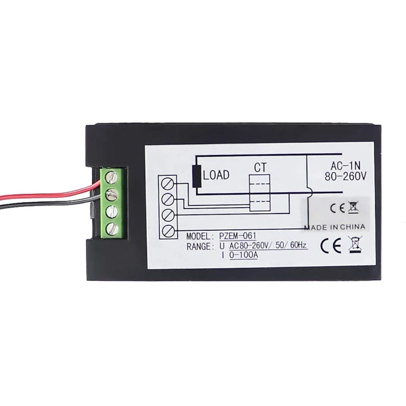 

2Pcs Ammeter Voltmeter AC 0-100A 80-260V Digital Electricity Meter Voltmeter, Current Tester Energy Meter