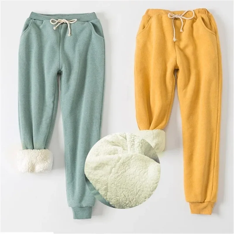 

Newly Comfy Sweat Pants Autumn Winter Women Fleece Sweatpants Trousers Casual Thick Velvet Loose Cashmere Sweatpants Tracksuit
