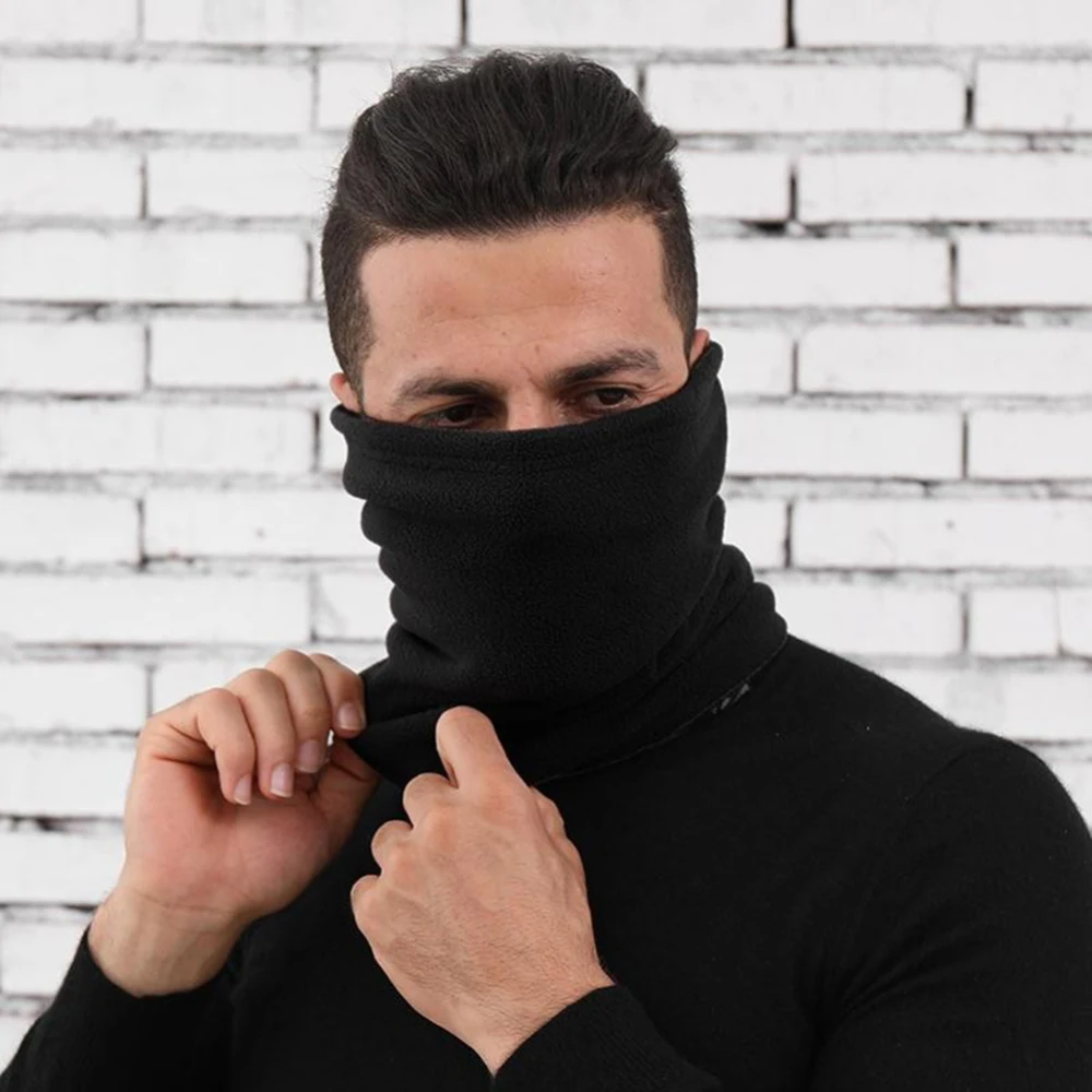 Black 3 в 1 шапки унисекс лыжный Снуд шарф женский мужской теплый флисовый шарф снуд теплая маска для лица Прямая поставка - Цвет: Black
