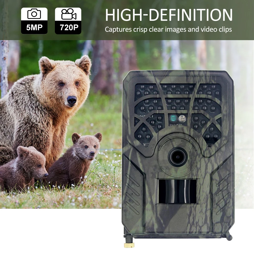 

5MP 720P Trail и игровая Камера движение-активированный Охота Камера наружная дикая природа скаутская Камера 46 светодиоды Ночное видение IP54