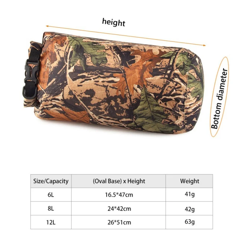 

3 шт., водонепроницаемые камуфляжные рюкзаки для дайвинга, 6 л, 8 л, 12 л