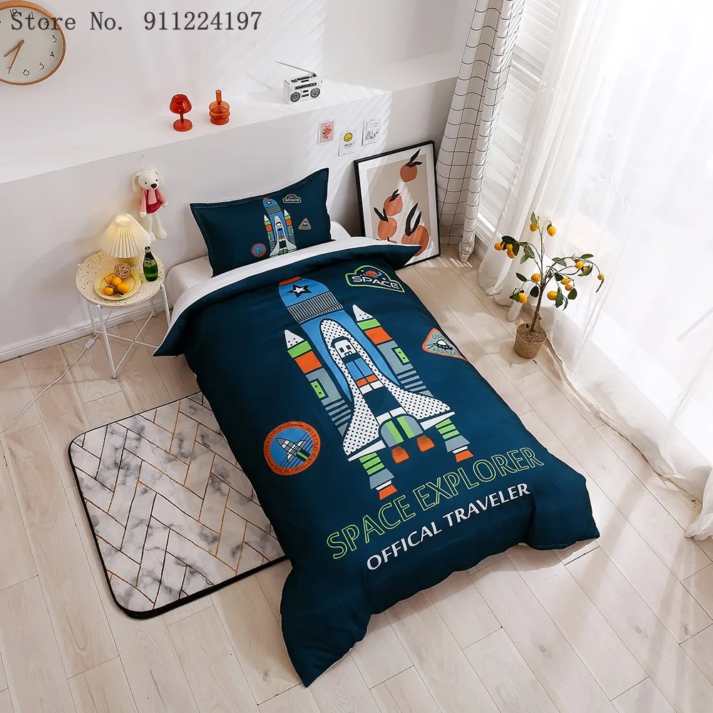 2/3 шт ракета Пододеяльник Мультфильм Король Queen набор постельных принадлежностей