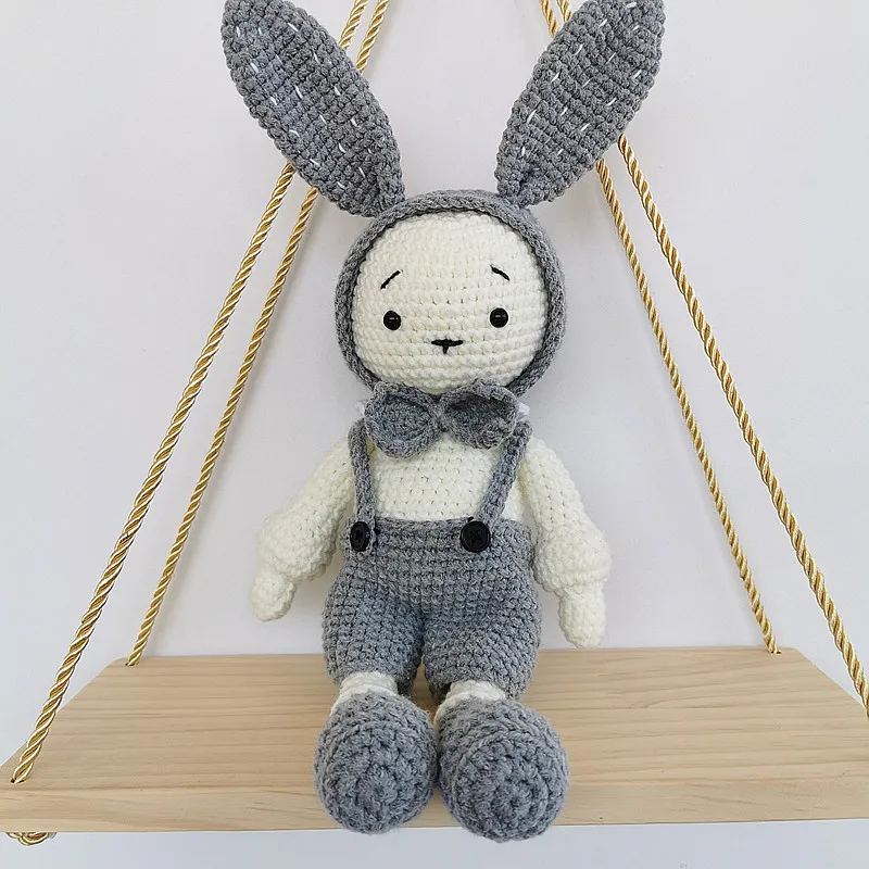 

Popodion Cute Doll Hand-Knitted Cartoon Rabbit Doll Plush Toys 1