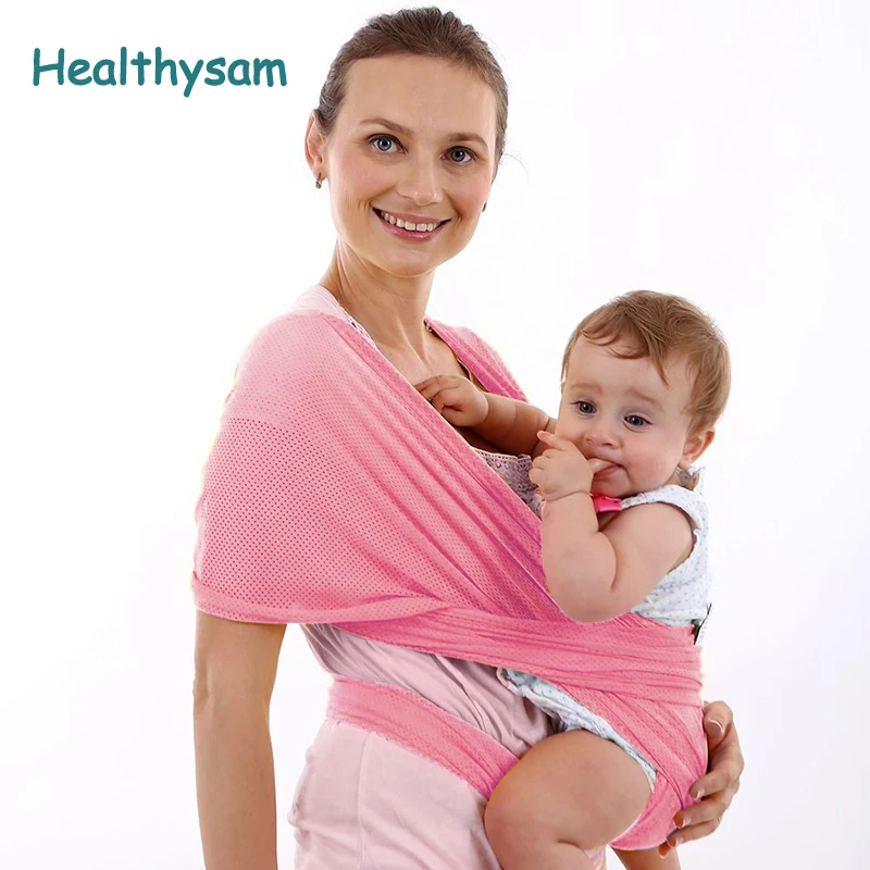 Healthysam 0-12 Months Baby Carrier Scarf Adjustable Breathable Wrap Baby Carrier Toddler Hipseat Strap Sling for Newborns