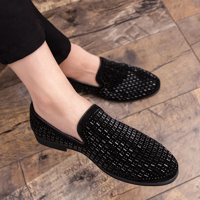 Мужская обувь стразы лоферы женская новая модная дизайнерская для вечеринки