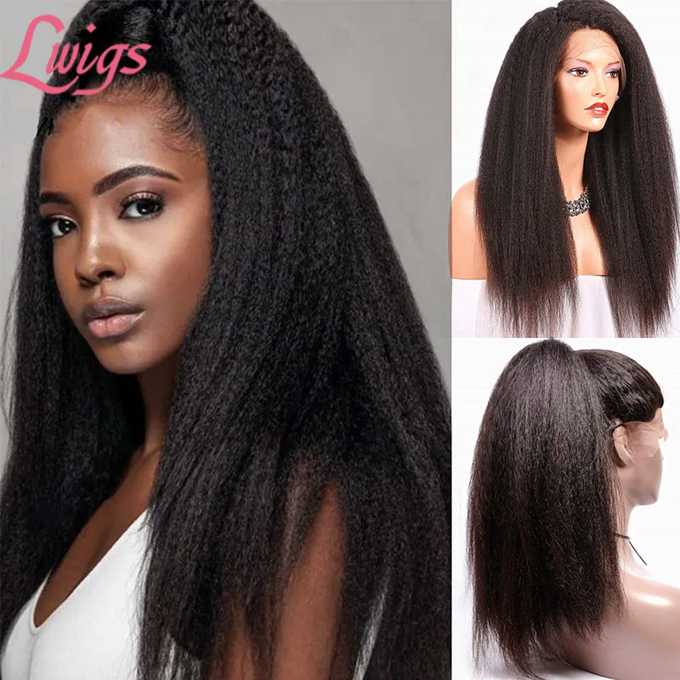 Бразильские яки прямые Синтетические волосы на кружеве человеческих волос