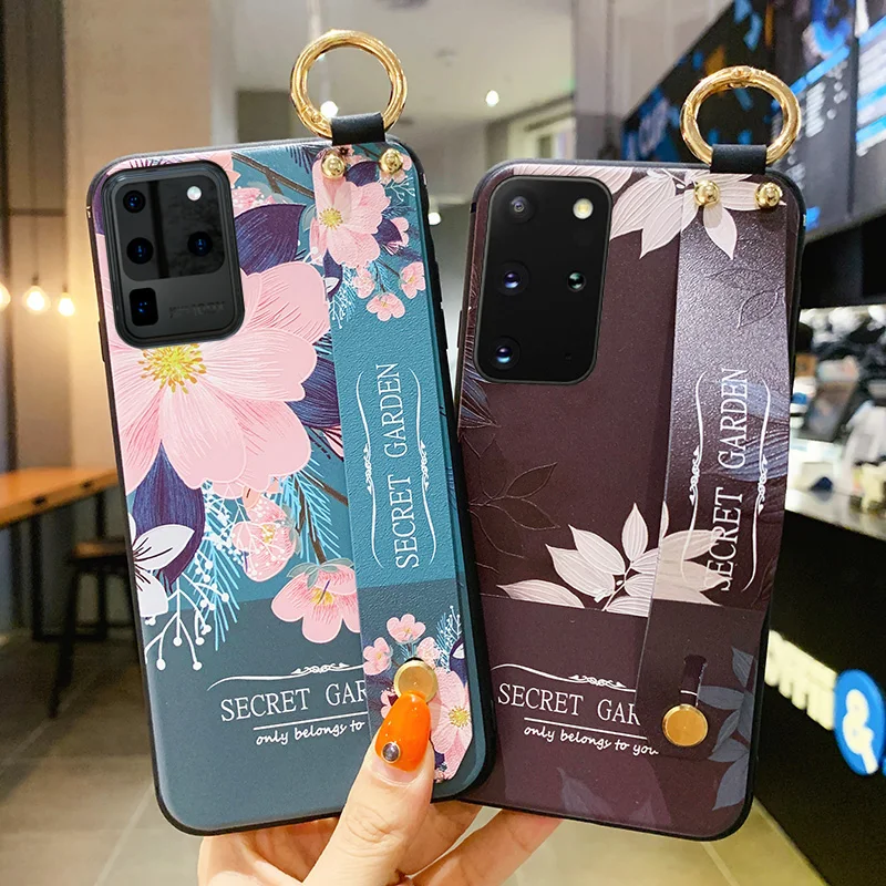 Чехол из ТПУ с ремешком на запястье для Samsung Galaxy Note 8 9 10 20 plus Lite S8 S9 S10 S20 + A30 A50 A51 A30s A50s