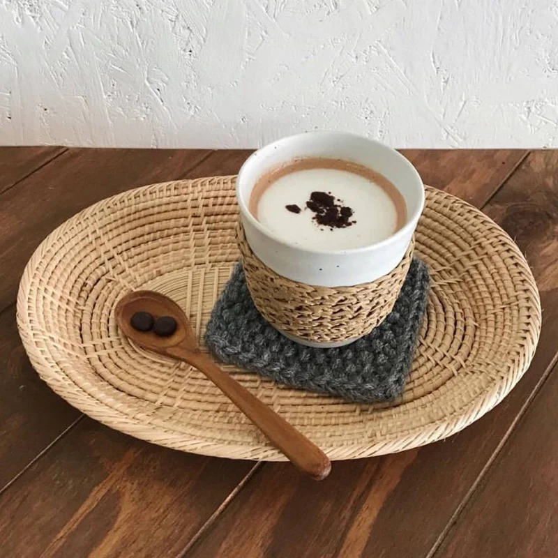 

Rattan Fruit Basket Hand Woven Oval Bread Basket for Home Kitchen Desk Snack Sundries Organizer