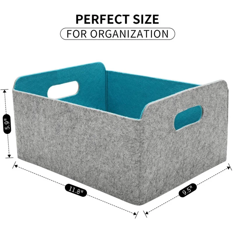 

Felt Storage Basket Organizer Boxes Containers Foldable Storage Boxes For Nursery Toys Storage 2 1
