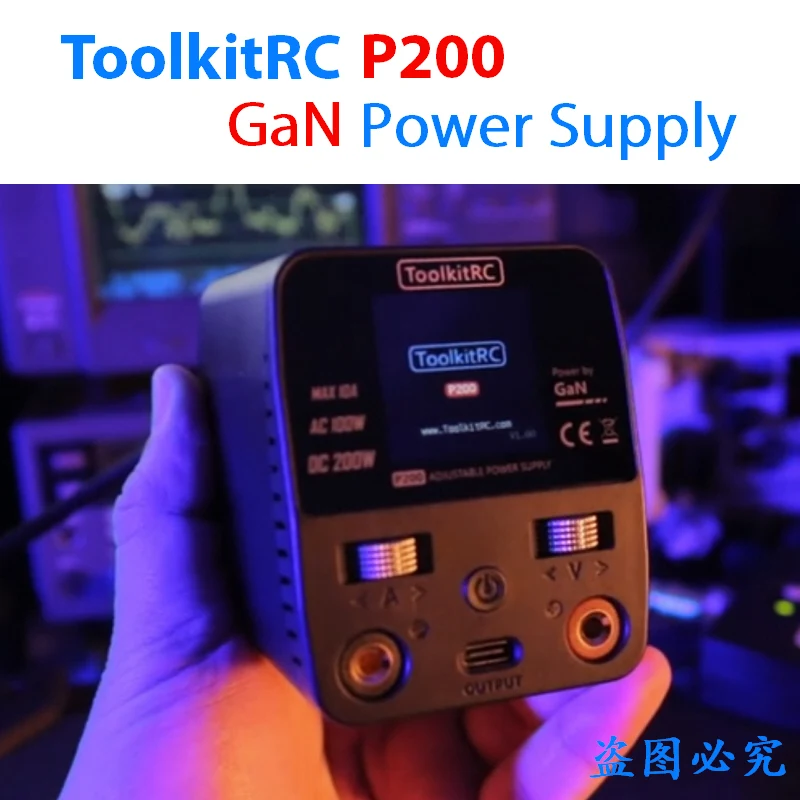 

ToolkitRC P200 GaN Power Supply AC100W DC 200W Max 10A Output With TypeC 65W Output Fast Charging for iphone Sumsung