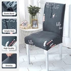 Nordic Стиль печатных накидки на стулья для Кухня обеденный стол для офиса дома спандекс ткань Эластичный стул охватывает все сезоны может быть использован