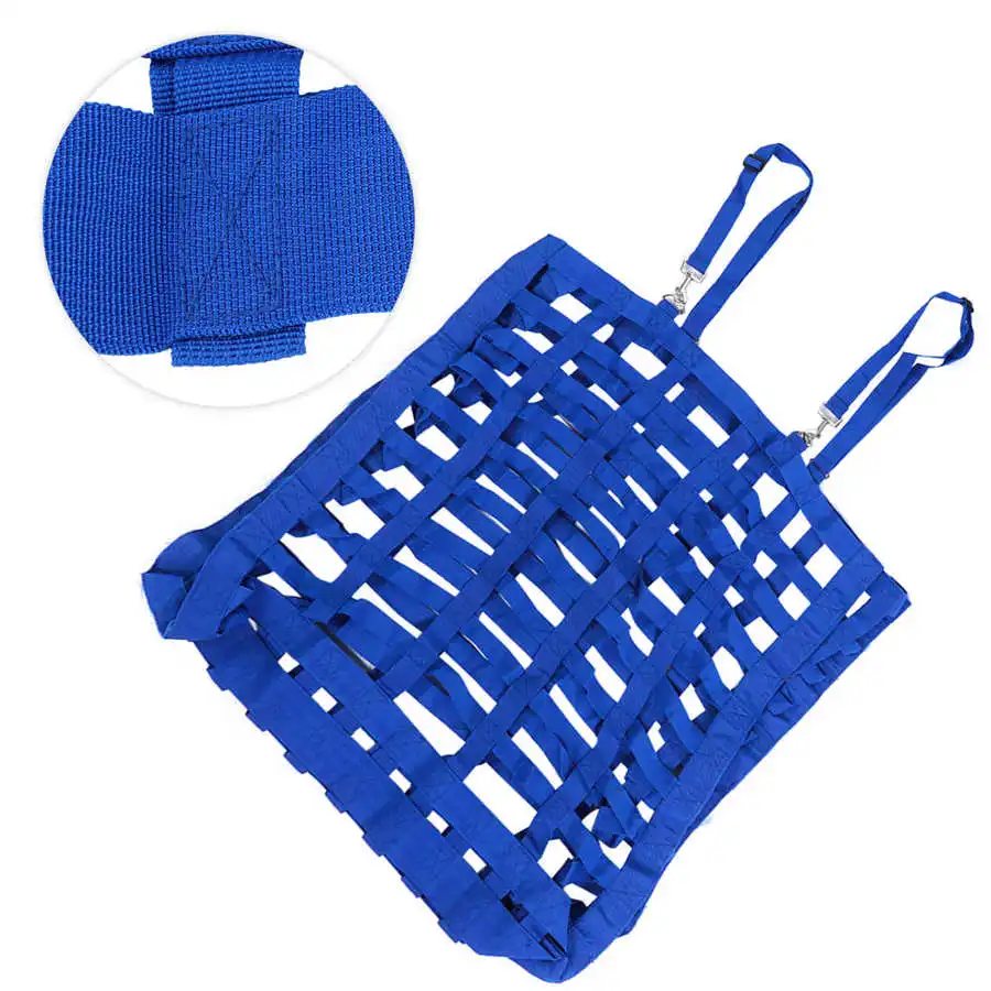 Сетка для сена сумка медленной подачи синяя соломенная кормушки большая с