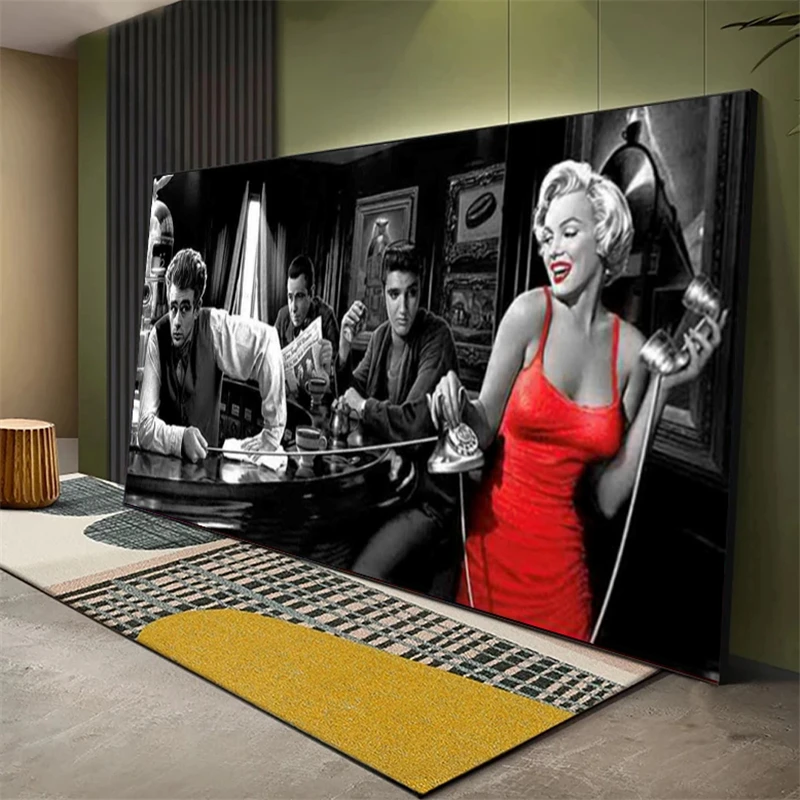 Marilyn Monroe and A Rock Star Canvas Настенная картина плакаты-портреты и принты Женская для
