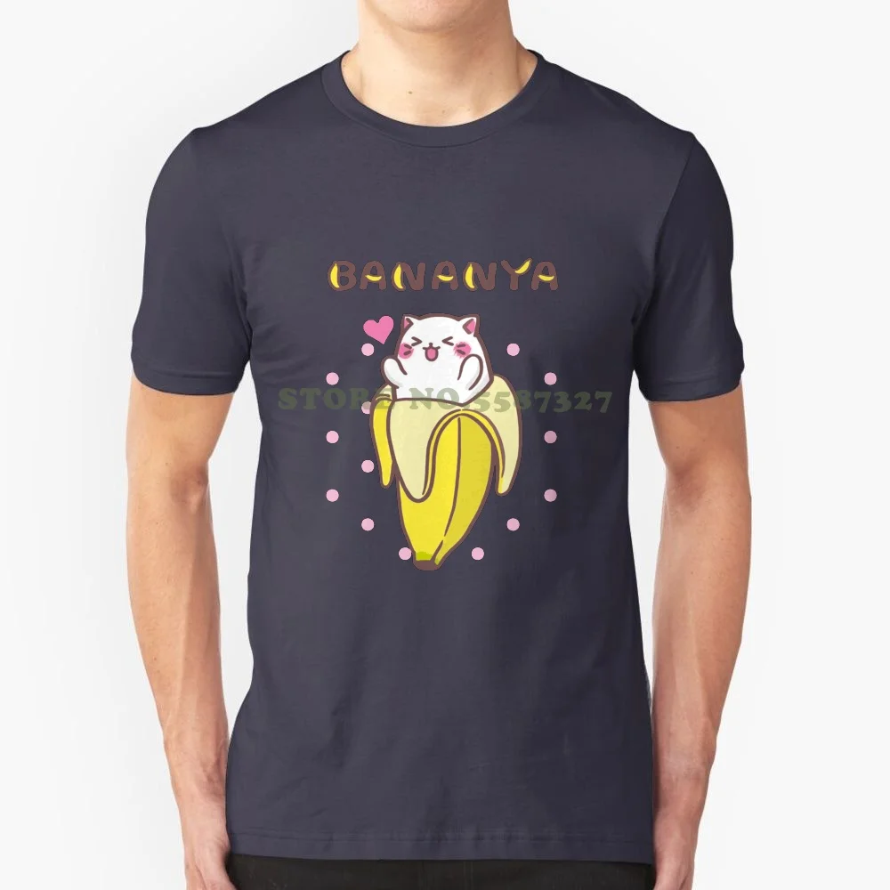 Bananya Kawaii Аниме Манга Китти крутая дизайнерская модная футболка кошка влюбленная