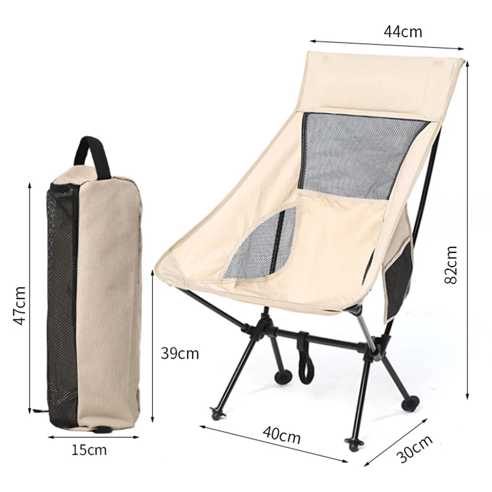 

Outdoor Folding Chair Ultralight Portable Bearing Up to 150kg Aluminum Alloy Camping Chair for Fishing Beach BBQ Garden