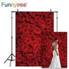 Фон Funnytree с красной розой и цветами свадебное платье фото свадебный фон для помолвки фотостудия фотосессия фотозона